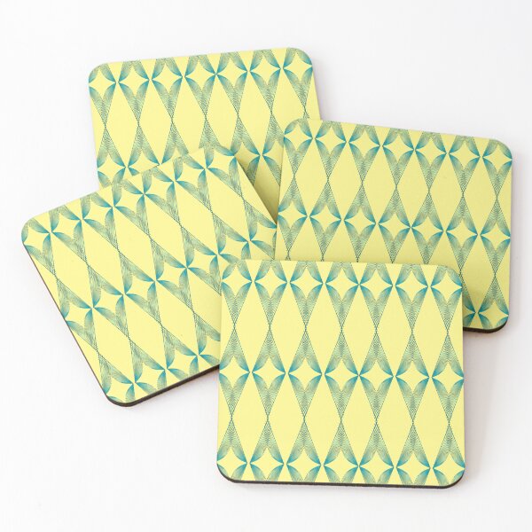 Item preview, Turquoise Triangles Geometric Pattern - Light Yellow designed and sold by CushyNest.
