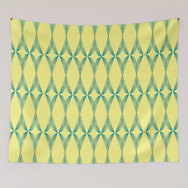 Item preview, Turquoise Triangles Geometric Pattern - Light Yellow designed and sold by CushyNest.
