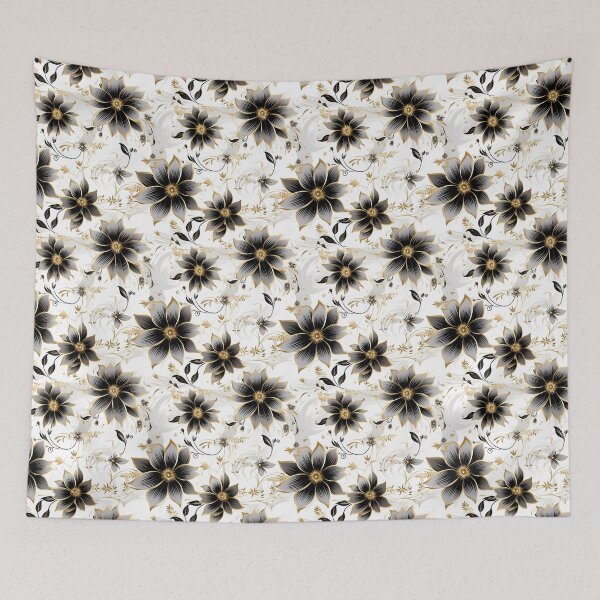 Item preview, Beautiful Black And Gold Flowers designed and sold by ShinyWolf.