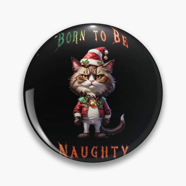 Item preview, Born to be Naughty Christmas Cat Tee – Purrfectly Grumpy Festive Fun! designed and sold by BuyByButterfly.