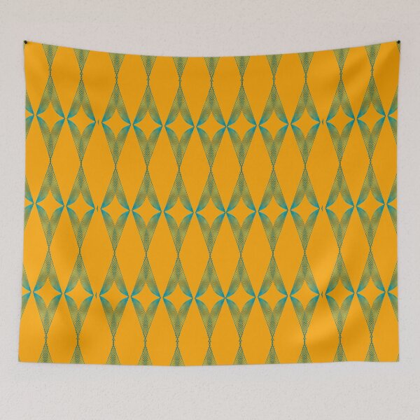 Item preview, Turquoise Triangles Geometric Pattern - Orange designed and sold by CushyNest.