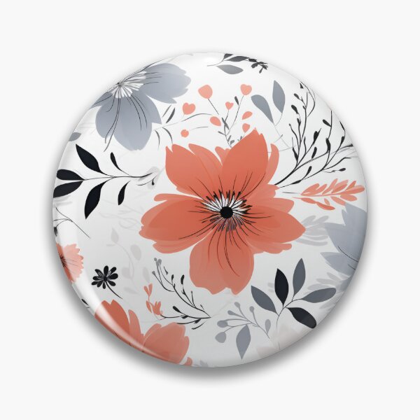 Item preview, Beautiful Coral and Grey Flowers designed and sold by ShinyWolf.