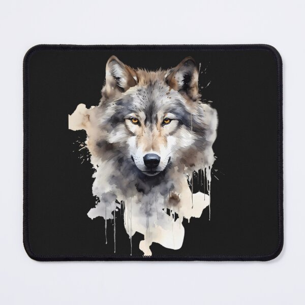 Artikelvorschau, Aquarellwolf entworfen und verkauft von Linework Studio.
