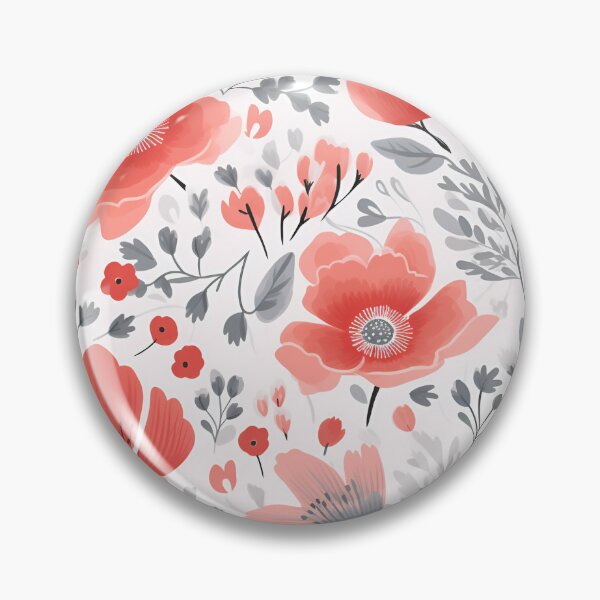Item preview, Beautiful Coral and Grey Flowers designed and sold by ShinyWolf.