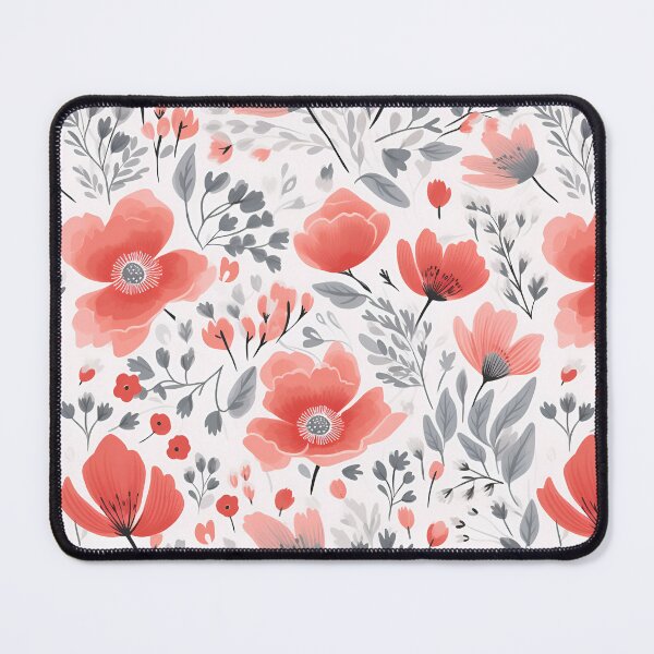 Item preview, Beautiful Coral and Grey Flowers designed and sold by ShinyWolf.