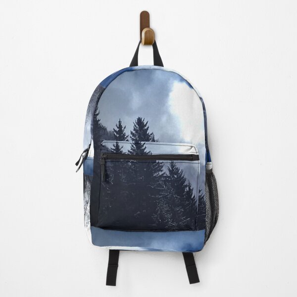 Item preview, Black fir trees and blue mountain designed and sold by clemence-adele.