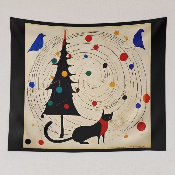 Item preview, Joan Miro Inspired Abstract Christmas Vortex designed and sold by bettypure.