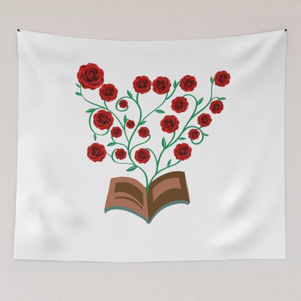Item preview, Flowers Growing From Book | Many Red Roses blooming designed and sold by CircinusStore.