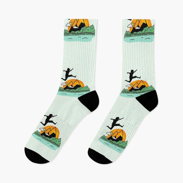 Item preview, Happy Boy Jumping Over Mountains, Trees, and a Lake designed and sold by IntoClearWater.