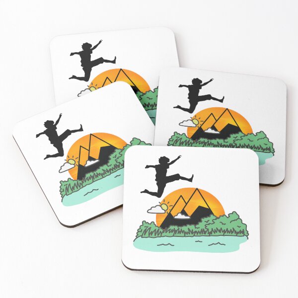 Item preview, Happy Boy Jumping Over Mountains, Trees, and a Lake designed and sold by IntoClearWater.
