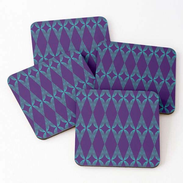 Item preview, Turquoise Triangles Geometric Pattern - Deep Plum designed and sold by CushyNest.