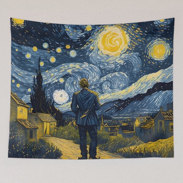 Item preview, Van Gogh - Starry Night, self portrait design - 9 designed and sold by vsartmaking.