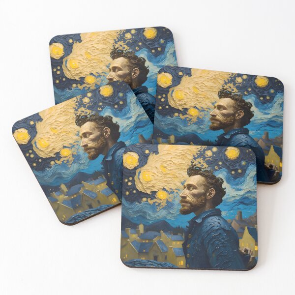 Item preview, Van Gogh - Starry Night, self portrait design - 10 designed and sold by vsartmaking.