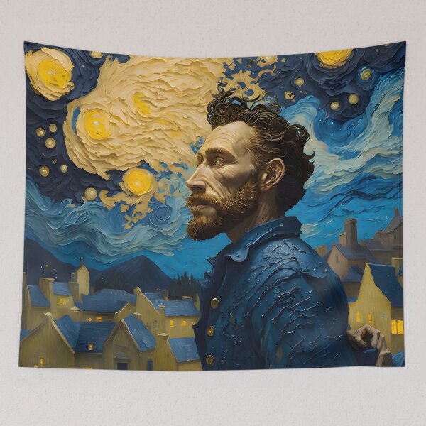 Item preview, Van Gogh - Starry Night, self portrait design - 10 designed and sold by vsartmaking.