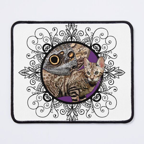 Item preview, Owl Bengal Flitter Kitty in Ornate Frame designed and sold by Carleah Unique.