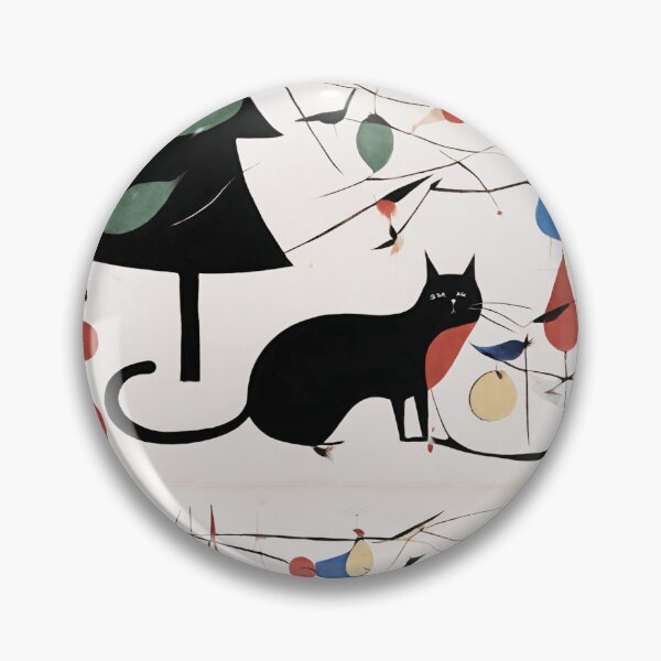 Item preview, Joan Miro Inspired Abstract Christmas Cat with Decorations  designed and sold by bettypure.