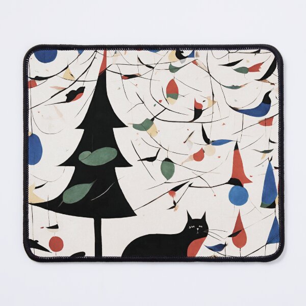 Item preview, Joan Miro Inspired Abstract Christmas Cat with Decorations  designed and sold by bettypure.