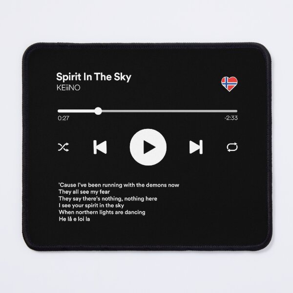 Item preview, Spirit In The Sky, KEiiNO - Eurovision 2019 - Norway - Music / Media Player Interface Mockup designed and sold by Vision-Tees.