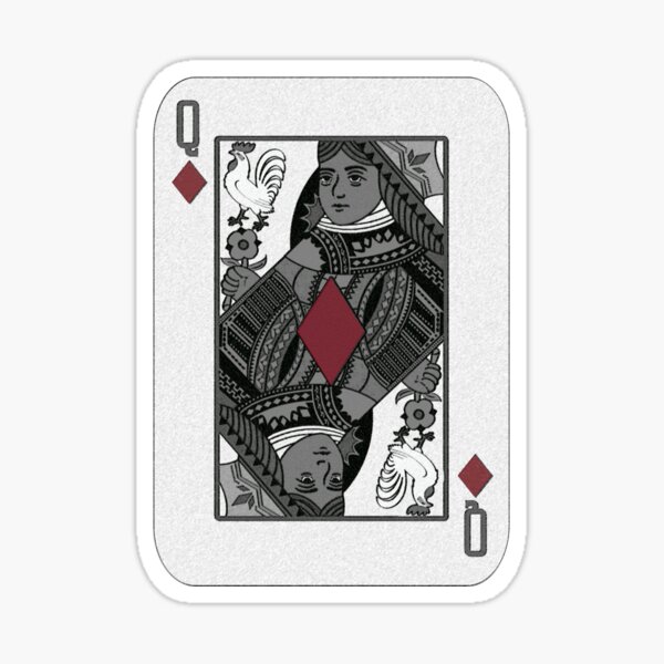 Item preview, Queen Of Diamonds with White Cock Rooster card design  designed and sold by Vixen-Games.
