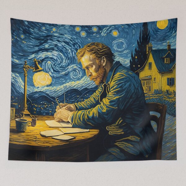 Item preview, Van Gogh - Starry Night, self portrait design - 12 designed and sold by vsartmaking.