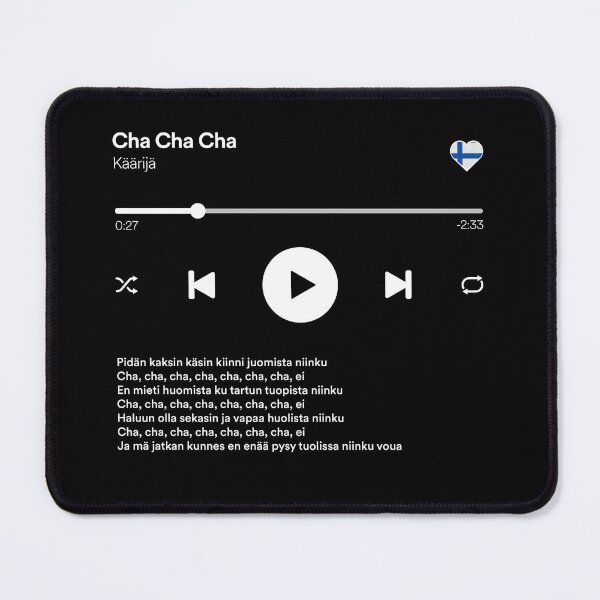 Item preview, Cha Cha Cha - Käärijä - Eurovision 2023 - Finland - Music / Media Player Interface Mockup designed and sold by Vision-Tees.