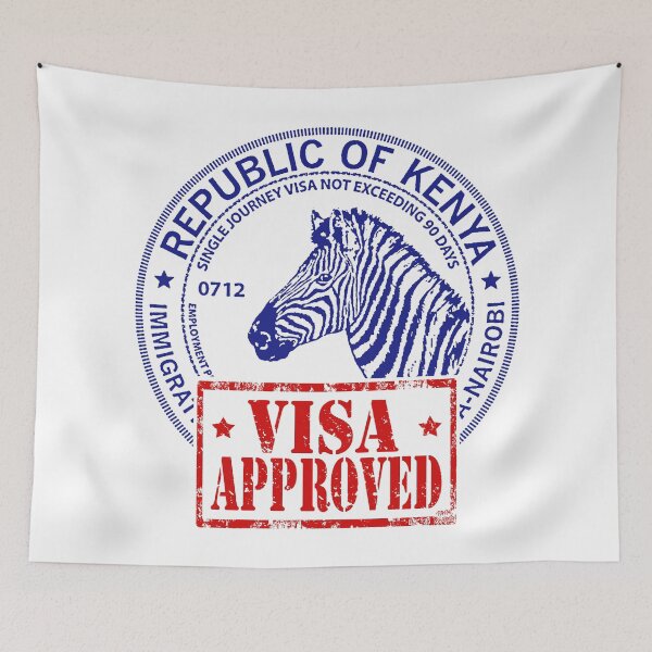 Item preview, Kenya Visa Approved; Stamp;  designed and sold by StickerApe.