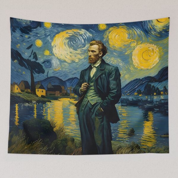 Item preview, Van Gogh - Starry Night, self portrait design - 13 designed and sold by vsartmaking.