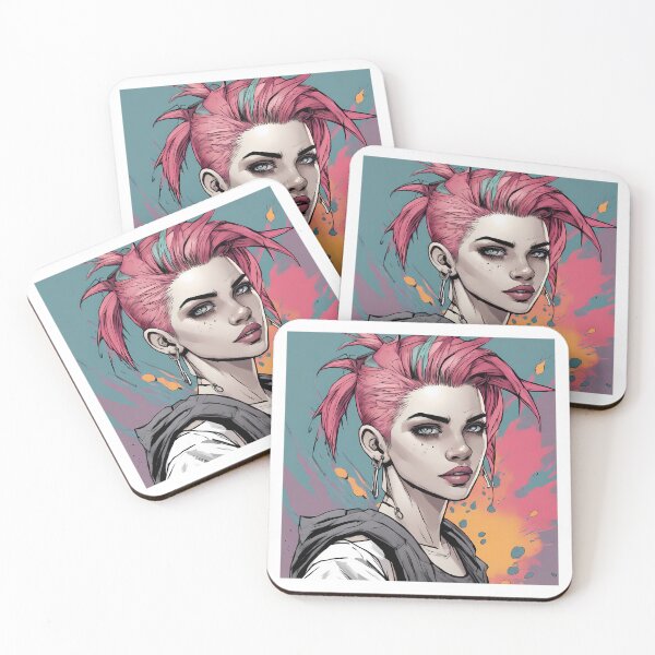 Item preview,  Punk Princess: A Stylish Illustration of a Girl with Pink Hair designed and sold by Pixel Dome.