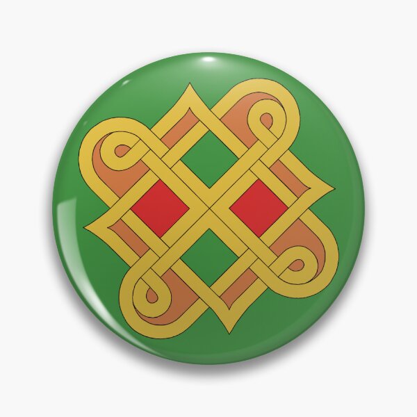 Aperçu de l'œuvre Durrow Knotwork 2016 Rouge et Vert créée et vendue par Azure Lion Productions.