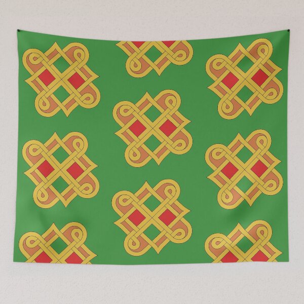 Aperçu de l'œuvre Durrow Knotwork 2016 Rouge et Vert créée et vendue par Azure Lion Productions.