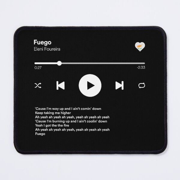 Item preview, Fuego - Eleni Foureira - Eurovision 2018 - Cyprus - Music / Media Player Interface Mockup designed and sold by Vision-Tees.