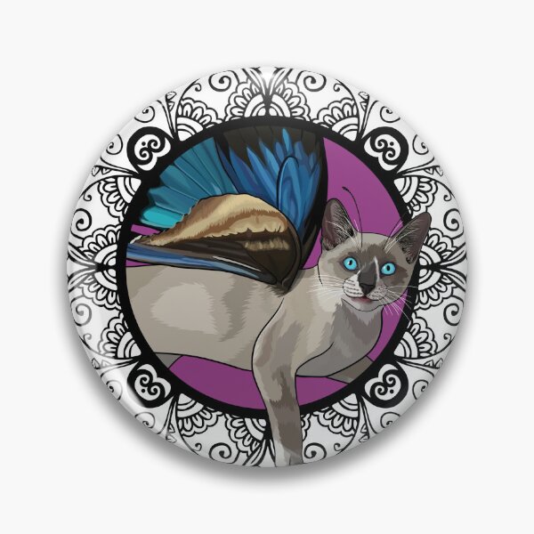Item preview, Ulysses Swallowtail Snowshoe Siamese in Ornate Frame designed and sold by Carleah Unique.