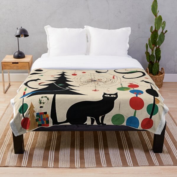 Item preview, Joan Miro Inspired Abstract Christmas Happiness with Cats designed and sold by bettypure.