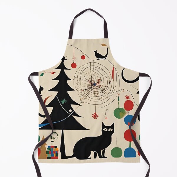 Item preview, Joan Miro Inspired Abstract Christmas Happiness with Cats designed and sold by bettypure.