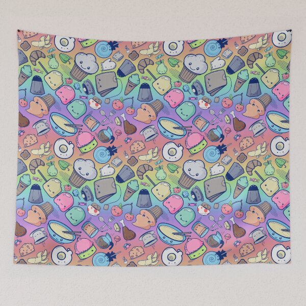 Item preview, Kawaii Adorable Food Pattern Rainbow designed and sold by Jarrod Vandenberg.