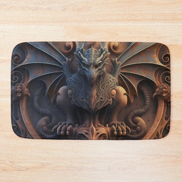 Item preview,  Medieval Stone Gargoyle Dragon Perched Shield  designed and sold by DragonRealms.