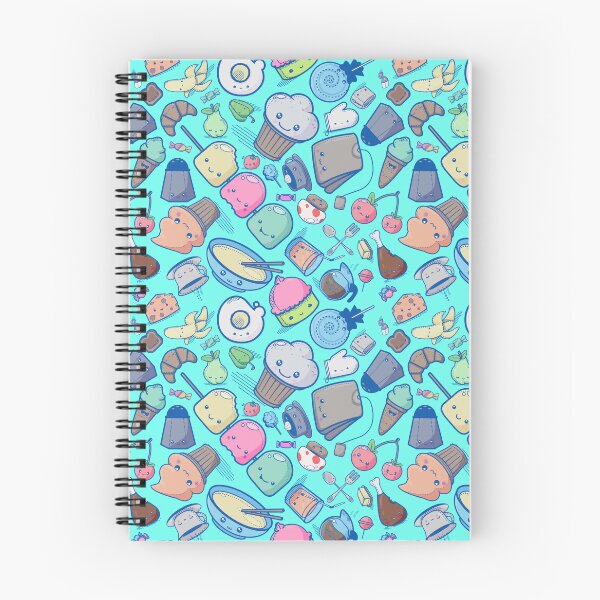 Item preview, Kawaii Adorable Food Repeating Teal Pattern designed and sold by Jarrod Vandenberg.