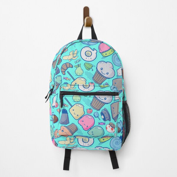 Item preview, Kawaii Adorable Food Repeating Teal Pattern designed and sold by Jarrod Vandenberg.