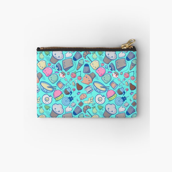 Item preview, Kawaii Adorable Food Repeating Teal Pattern designed and sold by Jarrod Vandenberg.