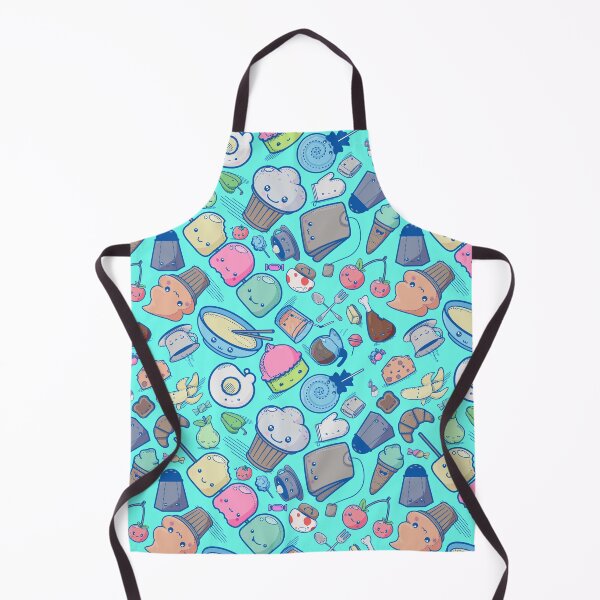 Item preview, Kawaii Adorable Food Repeating Teal Pattern designed and sold by Jarrod Vandenberg.
