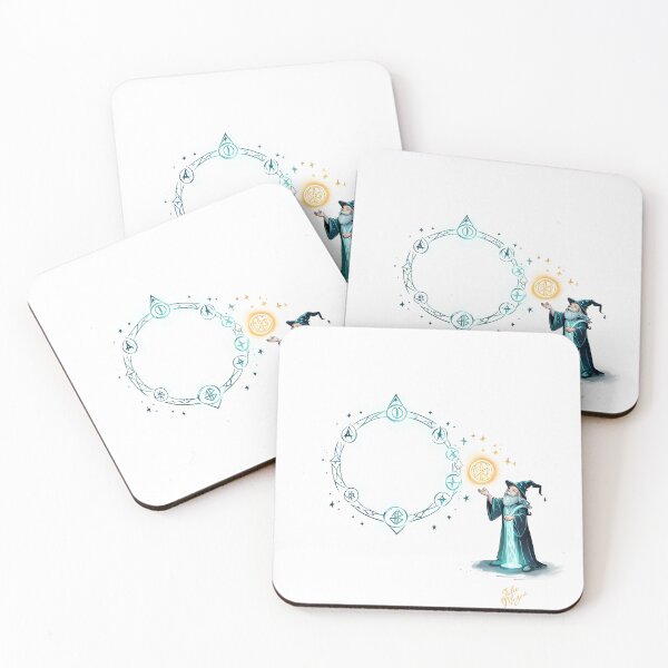 Item preview, Wizard and circle of runes designed and sold by JulieMezuaAutriceImagesIntérieuresViaIA.