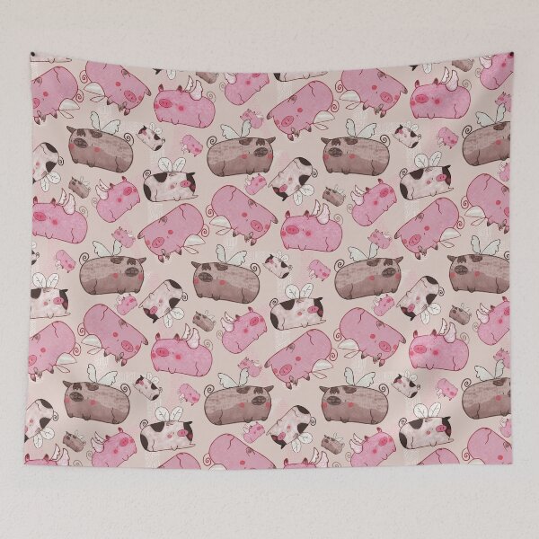 Item preview, Kawaii Pigs can Fly Whimsical Pattern designed and sold by dreamlara.