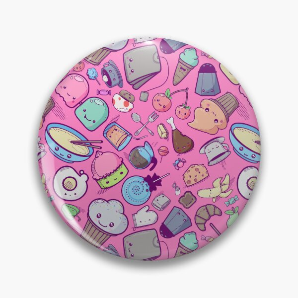 Item preview, Kawaii Pink Adorable Food Pattern designed and sold by Jarrod Vandenberg.