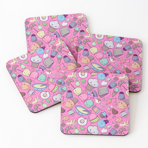Item preview, Kawaii Pink Adorable Food Pattern designed and sold by Jarrod Vandenberg.