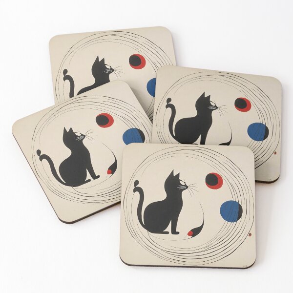 Item preview, Joan Miro Inspired Abstract Cat with a Toy designed and sold by bettypure.