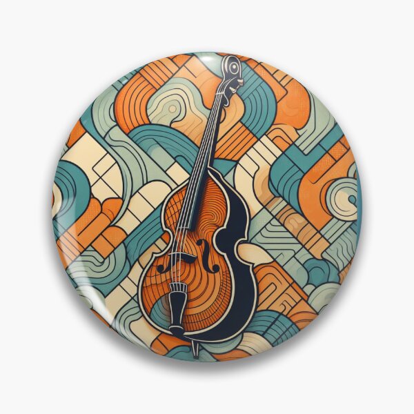 Item preview, Groovy Upright Bass - 60s Style Bassist Musician Gift Art designed and sold by POLLUXjacDESIGN.
