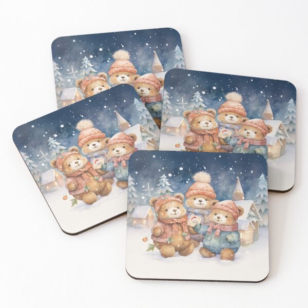 Item preview, Christmas Teddy Bears In Snow designed and sold by jenmountainen.