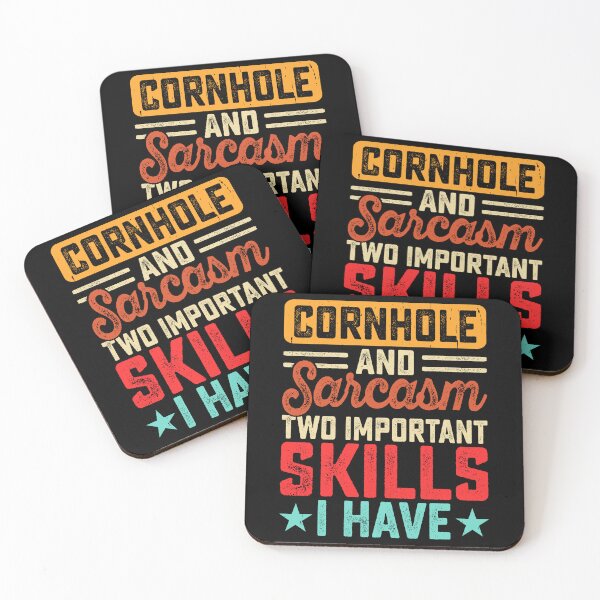 Item preview, Cornhole And Sarcasm Two Important Skills I Have Retro Design - Baggo Team Bean Bag Toss Game - Funny Cornhole Player Vintage designed and sold by naworas.