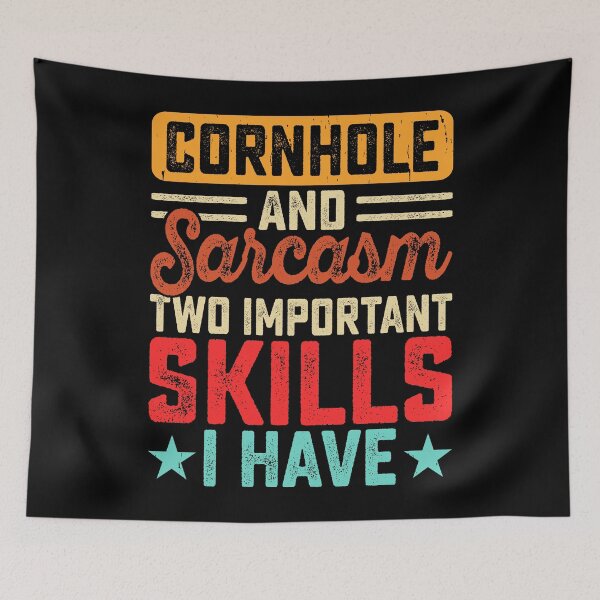 Item preview, Cornhole And Sarcasm Two Important Skills I Have Retro Design - Baggo Team Bean Bag Toss Game - Funny Cornhole Player Vintage designed and sold by naworas.