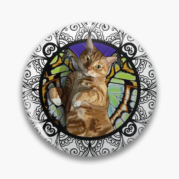 Item preview, Malachite Ginger Tabby Flitter Kitty in Ornate Frame designed and sold by Carleah Unique.